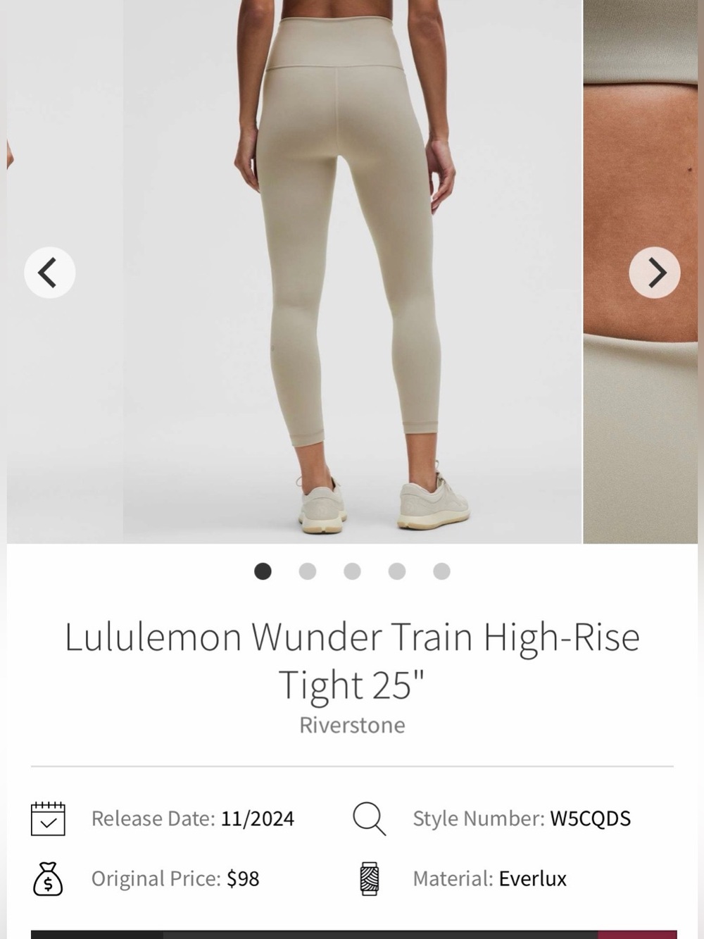 lululemon athletica Wunder Train High-Rise Leggings in Riverstone NWOT